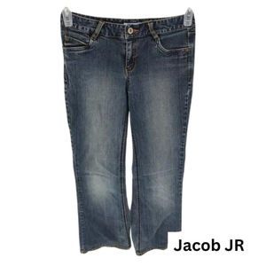 Jacob jr Stretch fit boot bottom, with distressed signs, Size 14 Junior
